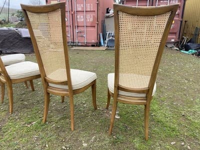 Vintage Mid Century Modern Cane Back by DREXEL Heritage Furniture Needs Cleaning - Thumbnail 3