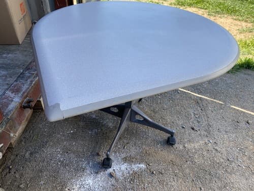 Vintage Herman Miller Tear Drop Everywhere Rolling Relay  Tables Light Grey - Thumbnail 6