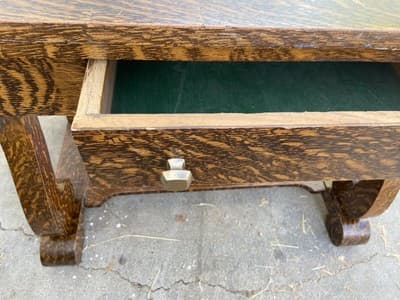 Antique Craftsmen Arts & Crafts Mission Style Quarter-Sawn Tiger Oak Veneered - Thumbnail 3