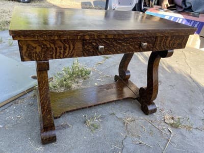 Antique Craftsmen Arts & Crafts Mission Style Quarter-Sawn Tiger Oak Veneered - Thumbnail 5