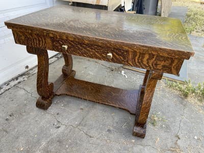 Antique Craftsmen Arts & Crafts Mission Style Quarter-Sawn Tiger Oak Veneered - Thumbnail 8