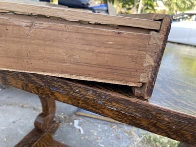 Antique Craftsmen Arts & Crafts Mission Style Quarter-Sawn Tiger Oak Veneered - Thumbnail 11