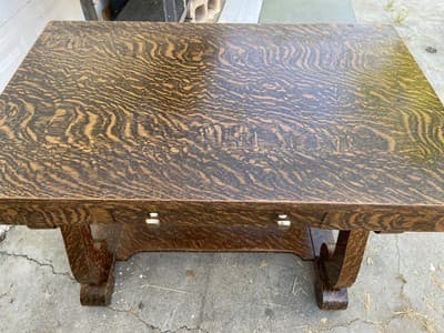 Antique Craftsmen Arts & Crafts Mission Style Quarter-Sawn Tiger Oak Veneered - Thumbnail 17