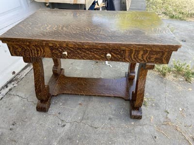 Antique Craftsmen Arts & Crafts Mission Style Quarter-Sawn Tiger Oak Veneered - Thumbnail 22