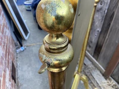 Vintage Mid Century Modern Hollywood Regency Giltwood Cheval Gold Mirror - Thumbnail 6