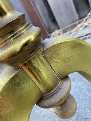 Vintage Mid Century Modern Hollywood Regency Giltwood Cheval Gold Mirror - Thumbnail 5