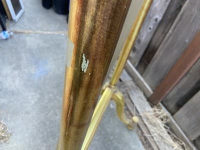 Vintage Mid Century Modern Hollywood Regency Giltwood Cheval Gold Mirror - Thumbnail 7