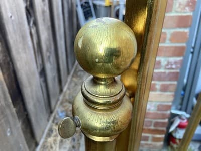 Vintage Mid Century Modern Hollywood Regency Giltwood Cheval Gold Mirror - Thumbnail 11