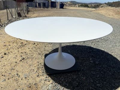 Eero Saarinen Knoll Tulip Style Round Table 60” Laminate Top – Unmarked Damaged - Thumbnail 13