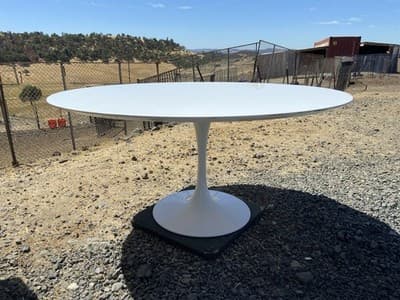 Eero Saarinen Knoll Tulip Style Round Table 60” Laminate Top – Unmarked Damaged - Thumbnail 17