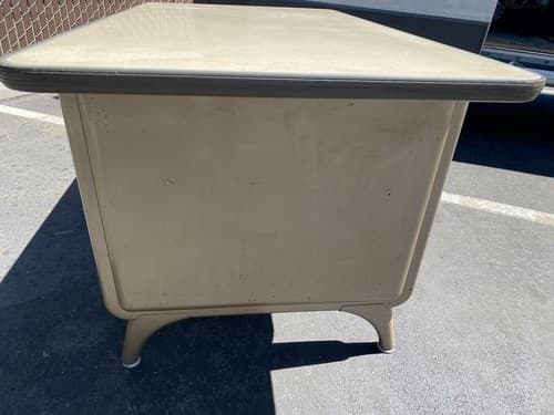 1960s AllSteel Panel Leg Tanker Table Desk Metal Work Bench - Thumbnail 4