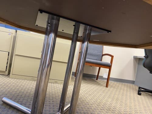 Vintage Mid Century Modern Herman Miller Eames Style Table , Laminate Top Metal - Thumbnail 4