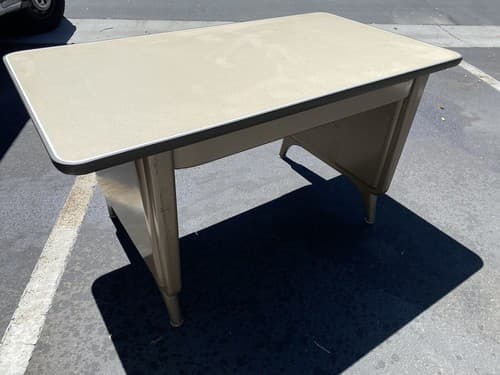 1960s AllSteel Panel Leg Tanker Table Desk Metal Work Bench - Thumbnail 9