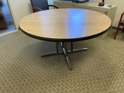 Vintage Mid Century Modern Herman Miller Eames Style Table , Laminate Top Metal - Thumbnail 7