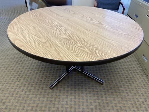 Vintage Mid Century Modern Herman Miller Eames Style Table , Laminate Top Metal - Thumbnail 2