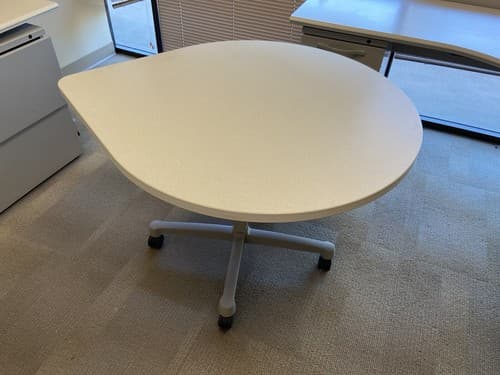 Vintage Modern Tear Drop Herman Miller Relay Work Rolling Tables For Cubicles - Thumbnail 11