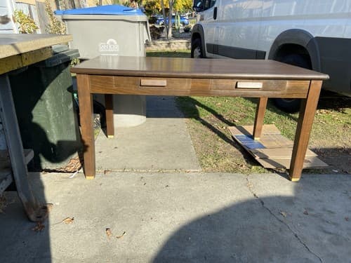 Vintage Wooden Desk Table - Thumbnail 2