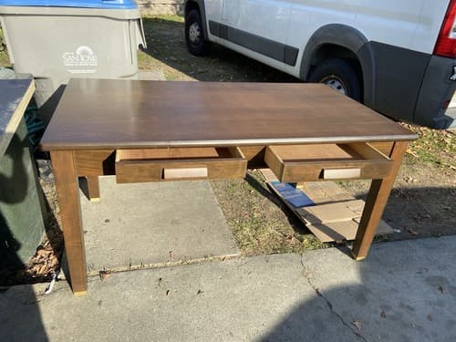 Vintage Wooden Desk Table - Thumbnail 14