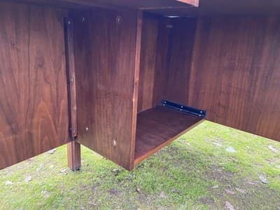 Vintage Mid Century Modern Walnut Corner Desk Top Needs Refinishing - Thumbnail 10