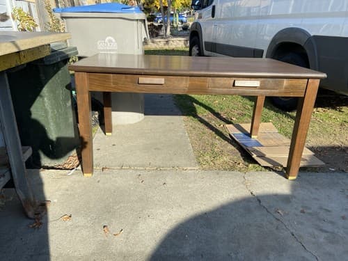 Vintage Wooden Desk Table - Thumbnail 3