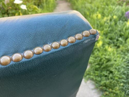 Claw And Ball Feet Queen Anne Style Mahogany  Faux Leather Wingback Chair - Thumbnail 21