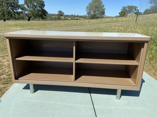 Vintage Industrial,Metal Tanker Credenza Mid-Century Modern Book Shelf Sideboard - Thumbnail 8