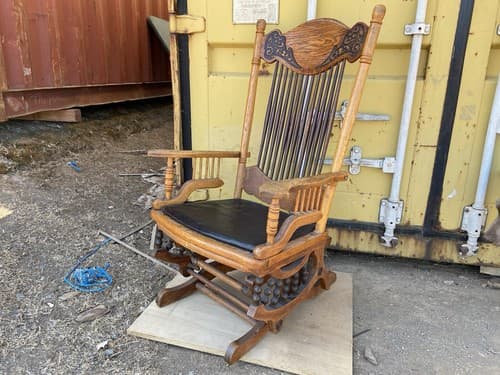 Rare Find late 1800’s Pressed Oak Antique Original Finish Rocking Chair - Thumbnail 3