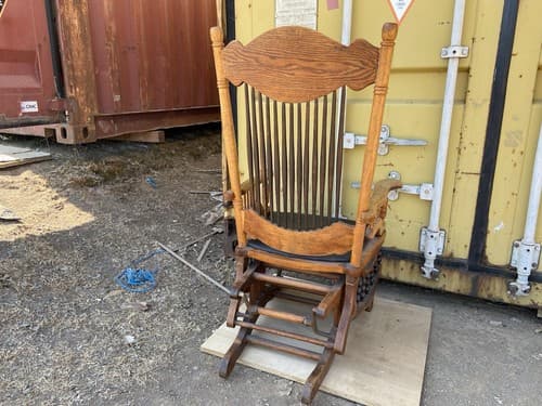 Rare Find late 1800’s Pressed Oak Antique Original Finish Rocking Chair - Thumbnail 7