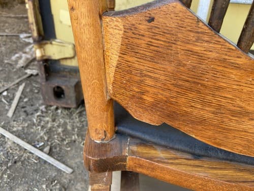 Rare Find late 1800’s Pressed Oak Antique Original Finish Rocking Chair - Thumbnail 8