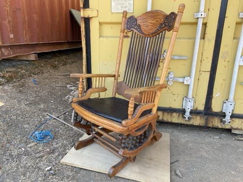 Rare Find late 1800’s Pressed Oak Antique Original Finish Rocking Chair - Thumbnail 9