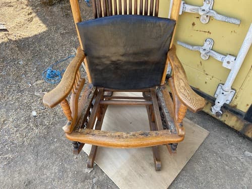 Rare Find late 1800’s Pressed Oak Antique Original Finish Rocking Chair - Thumbnail 11