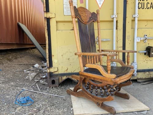 Rare Find late 1800’s Pressed Oak Antique Original Finish Rocking Chair - Thumbnail 12