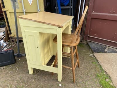 Antique Drafting Table , Watch Makers Desk &Chair Multipurpose Printers Cabinet - Thumbnail 4