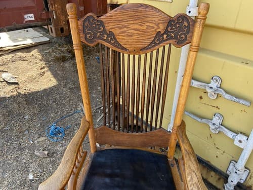 Rare Find late 1800’s Pressed Oak Antique Original Finish Rocking Chair - Thumbnail 17