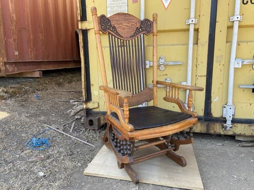 Rare Find late 1800’s Pressed Oak Antique Original Finish Rocking Chair - Thumbnail 14