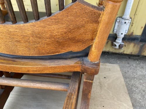 Rare Find late 1800’s Pressed Oak Antique Original Finish Rocking Chair - Thumbnail 6