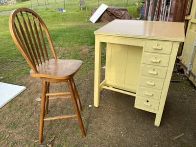 Antique Drafting Table , Watch Makers Desk &Chair Multipurpose Printers Cabinet - Thumbnail 14