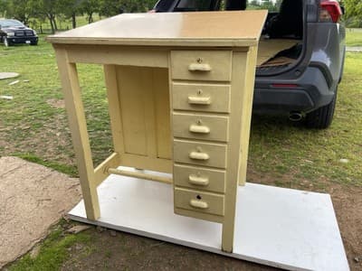 Antique Drafting Table , Watch Makers Desk &Chair Multipurpose Printers Cabinet - Thumbnail 10