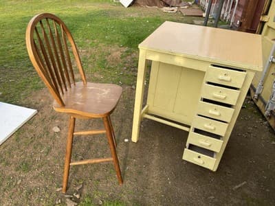 Antique Drafting Table , Watch Makers Desk &Chair Multipurpose Printers Cabinet - Thumbnail 15