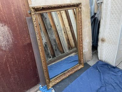 Large Vintage Gold Giltwood Mirror 34”/3”/48” - Image 1