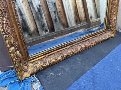 Large Vintage Gold Giltwood Mirror 34”/3”/48” - Thumbnail 2
