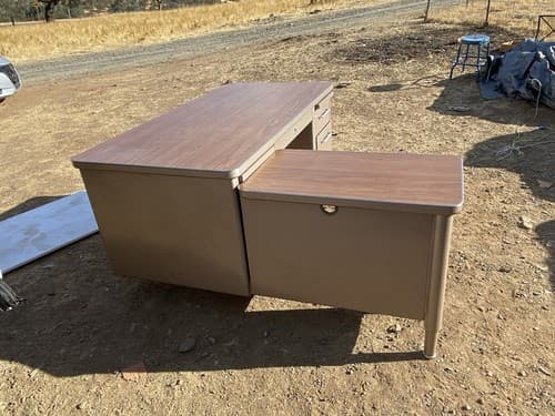 Vintage Steelcase Mid Century Modern L Shape Tanker Desk - Thumbnail 2
