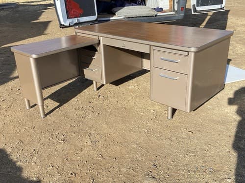 Vintage Steelcase Mid Century Modern L Shape Tanker Desk - Thumbnail 15