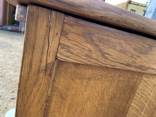 Antique solid oak 3 drawer typewriter Could Use Some Work On The Top - Thumbnail 9