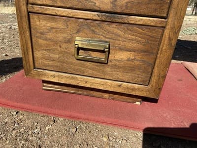 Vintage Mid Century Modern Drexel Campaign Desk Some Surface Damage - Thumbnail 2