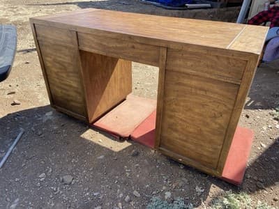 Vintage Mid Century Modern Drexel Campaign Desk Some Surface Damage - Thumbnail 9
