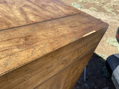 Vintage Mid Century Modern Drexel Campaign Desk Some Surface Damage - Thumbnail 3