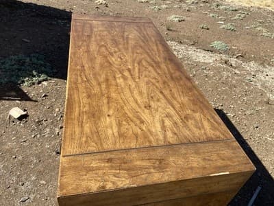 Vintage Mid Century Modern Drexel Campaign Desk Some Surface Damage - Thumbnail 4