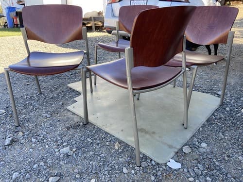 DAVID ROWLAND Style Bentwood Stacking Dining Chairs Set Of 4 - Thumbnail 5