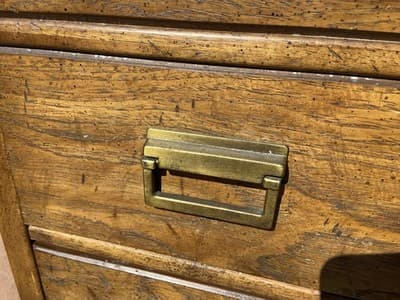 Vintage Mid Century Modern Drexel Campaign Desk Some Surface Damage - Thumbnail 21